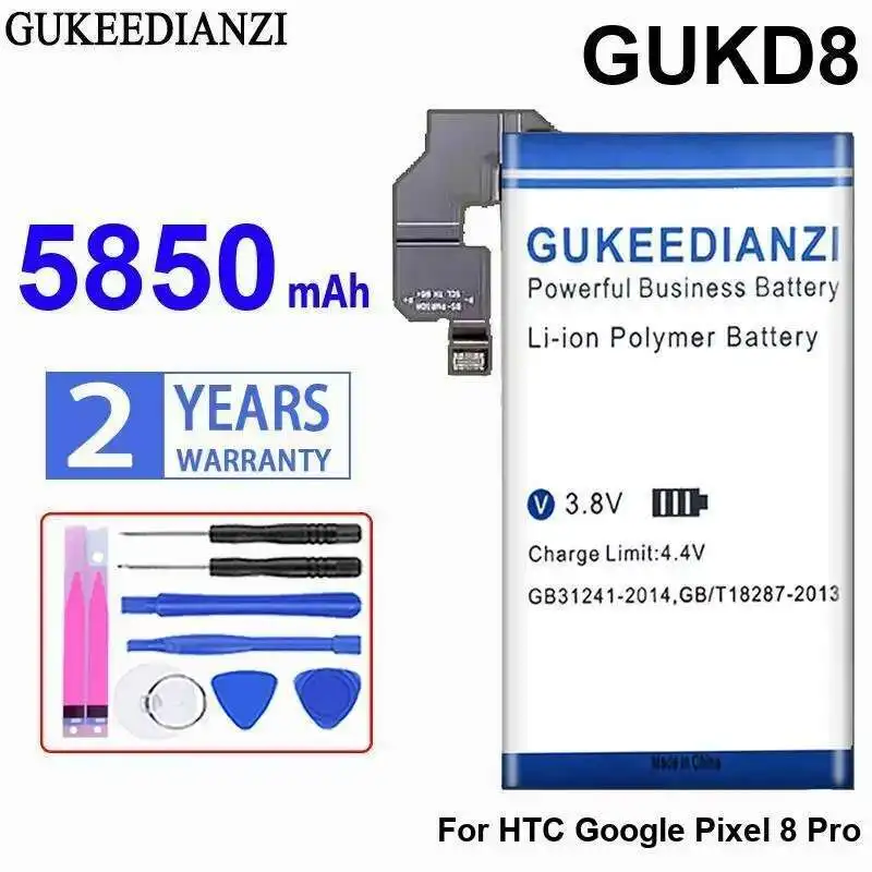 

5850Mah GUKD8 For Htc Google Pixel 8 Pro Mobile Phone Battery Good Low-Temperature Performance