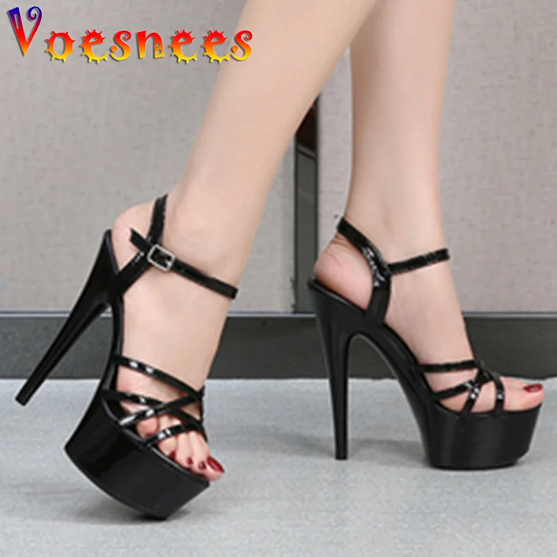 New Cross-Strap Stripper Heels Girls Shoe for Party Club Women Sexy Show Sandals 15 17 CM High Heels Sexy Platform Sandals Pumps