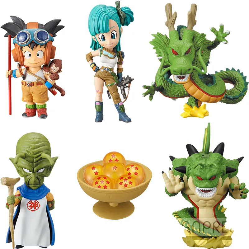 

6Pcs/set Genuine Bandai WCF Dragon Ball Treasure Gathering 2 Son Goku Bulma Shenron Action Figure Model Toys Gift