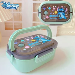 Cute Stitch Double Layer Lunch Box with Cutlery High Capacity Portable Portable Lunch Box 1200ML Frozen Lunch Box Party Gift