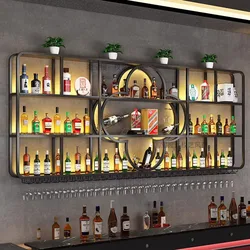 Estantería de vino para sala de estar, carrito de Bar, Led comercial, flotante, miniarmario de exhibición montado en La pared, muebles de exterior Tiki