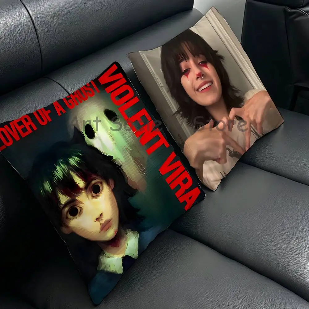 Singer V-VIOLENT VIRA Pillow Case For Sofa Decor Car Office Room Printing Cushion Cover Decorations and Protector