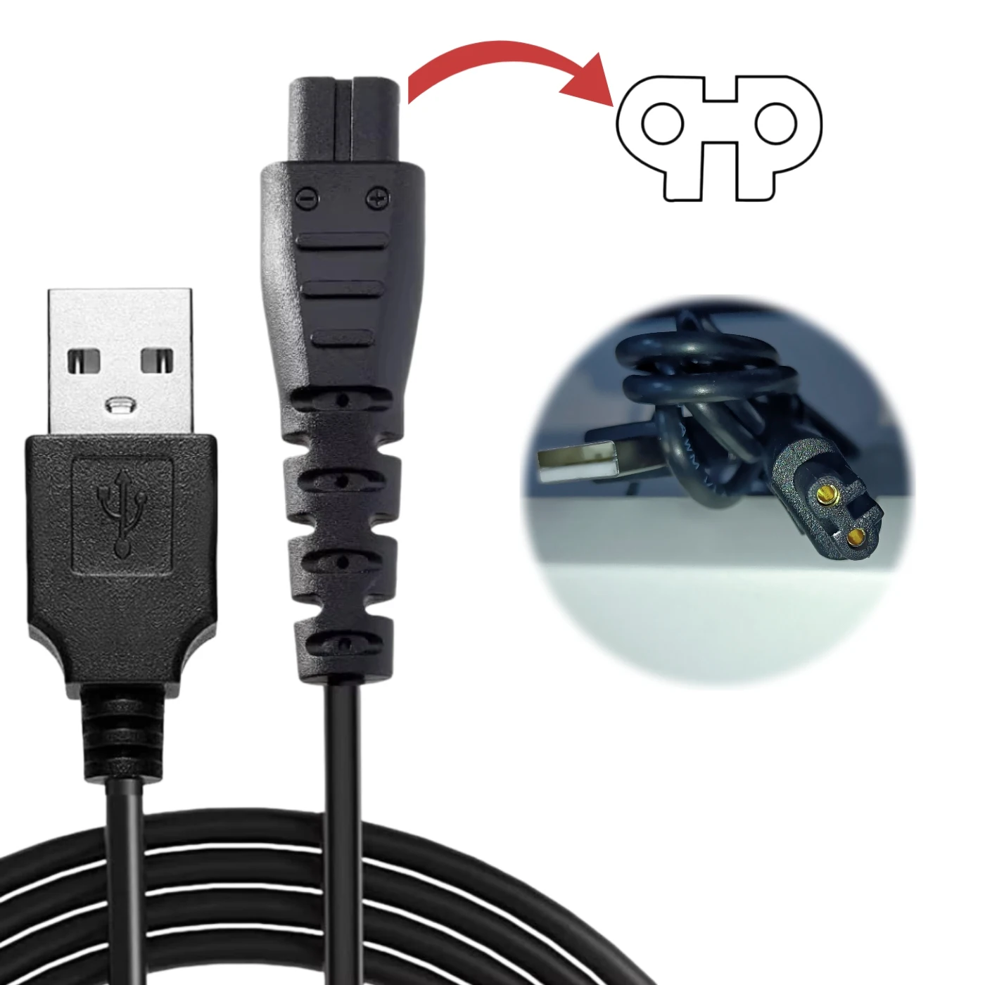 WAHFOX Charger Cord for Remington Shaver Charger Cord USB Cable Power Cord for Remington XR7000 HC4250 Charger Cord