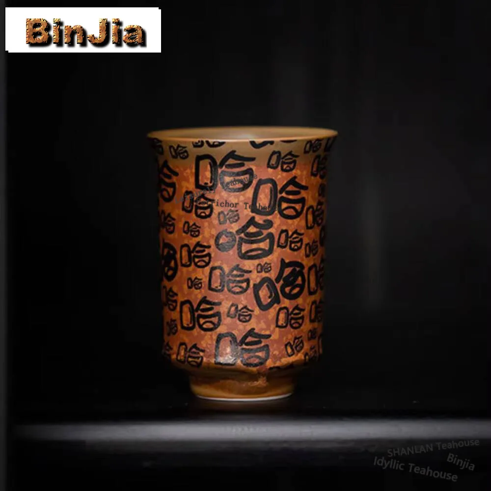 80ml Creative Haha Ceramic Tea Cup Creative Laugh Smelling Fragrance Cup Samll Master Cup Personal Tasting Single Cup Drinkware