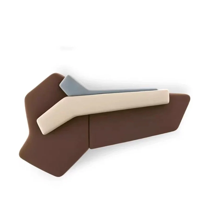 

Italian Modern Simple Living Room Combination Curved Rift Sofa Villa Hotel Model Room Creative Combination Sofa