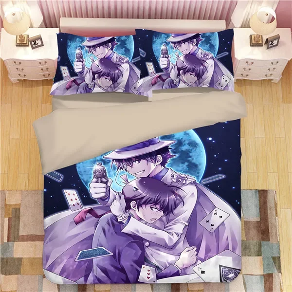 Detective Conan Bedding Anime New Cartoon Bedclothes Character Sets Twin Queen King Size Duvet Cover Pillowcase Home Textiles - Image 3