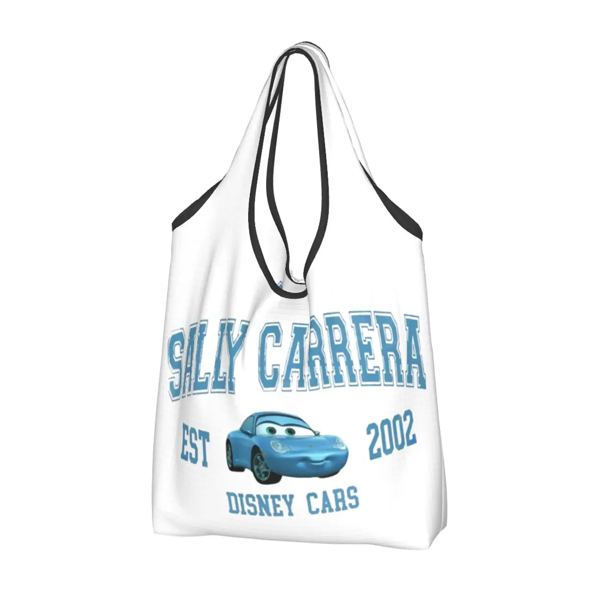 Sally I'm Lightning Cars Grocery Bags Recycle Foldable Mcqueen Shopping Tote Bag Washable Lightweight