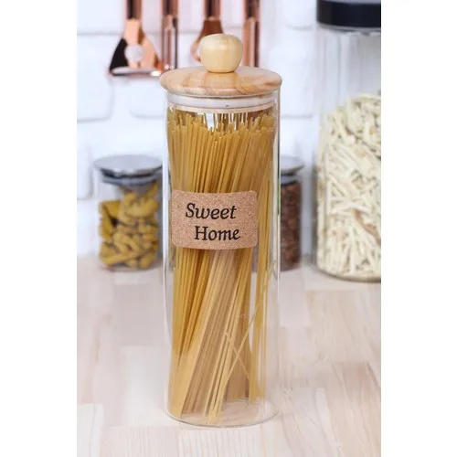 Arow Pero With Bamboo Lid Glass Jar 1700 ml