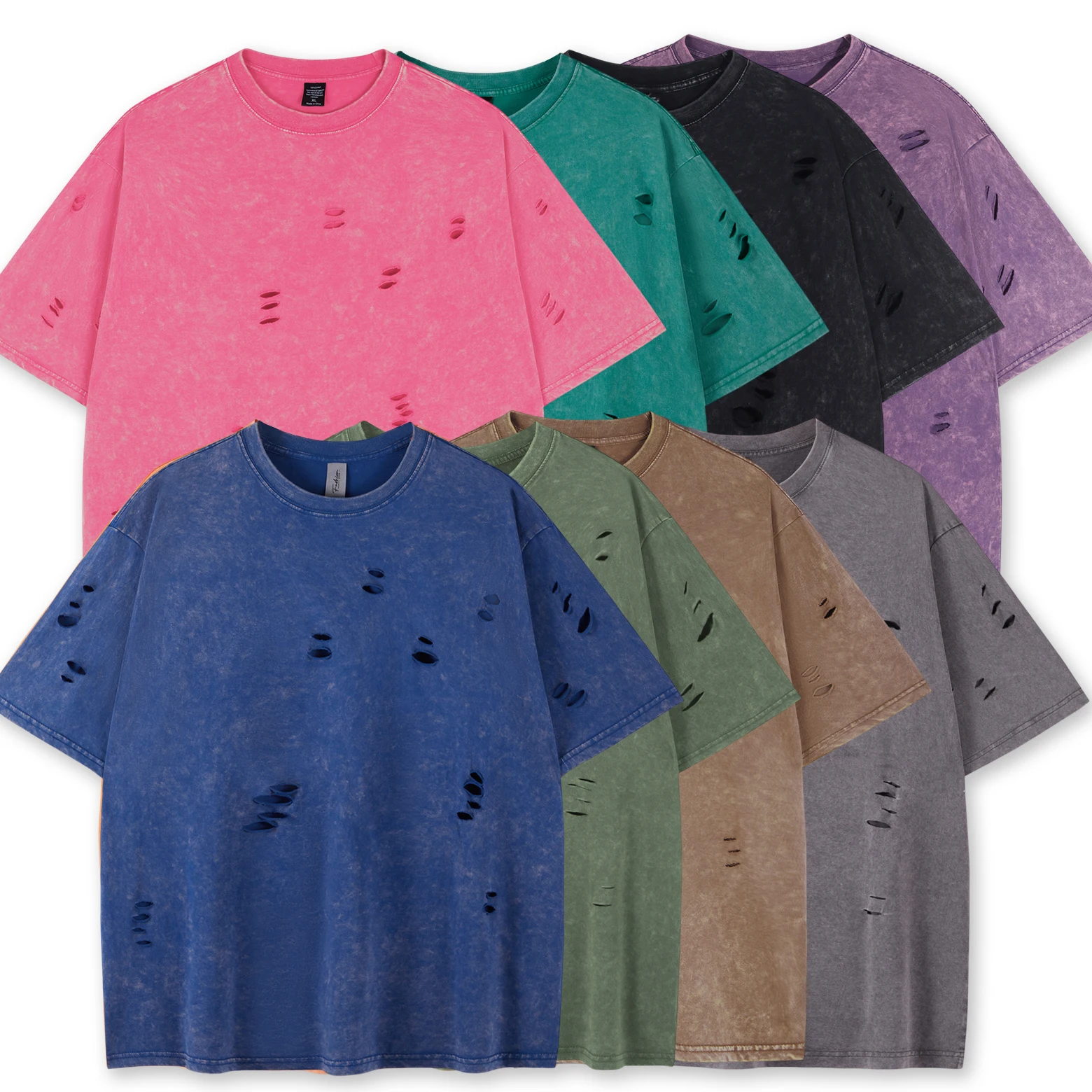 

Solid Color Pure Cotton Washed Holes T Shirt Female Hip Hop Soft T-Shirts Casual Hip Hop Top Summer Comfortable Women Clothes