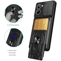 For OPPO Realme C65 C67 C55 C53 C35 GT 3 5G Note 60 Case With Card Pocket Protective Kickstand Cover Fundas Coque