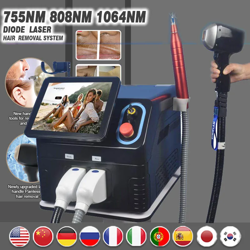 Big sale and high poerr Diode laser 808 permanent hair removal 755 808 1064nm multi wavelengths diode laser