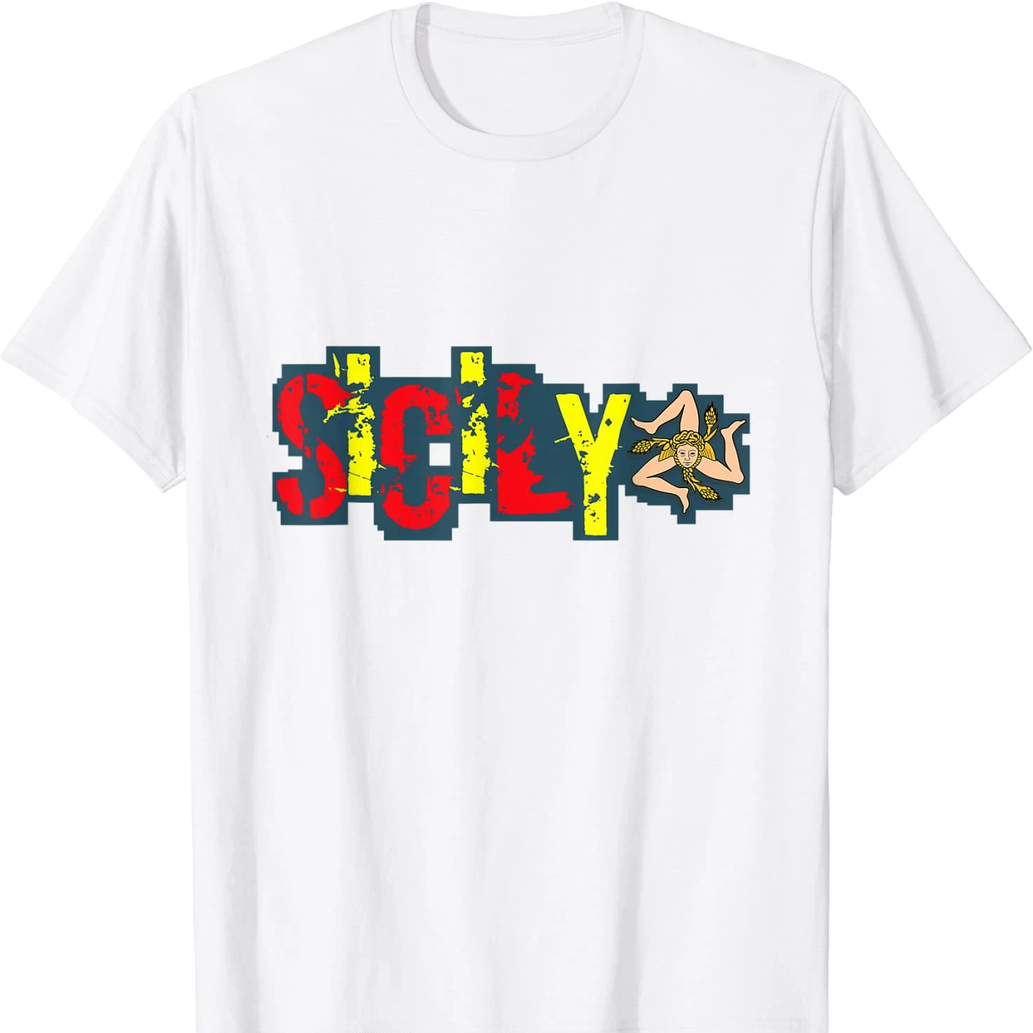 Sicile Trinacria Sicily Three-legged Symbol T Shirt New 100% Cotton Short Sleeve O-Neck T-shirt Casual Mens Top