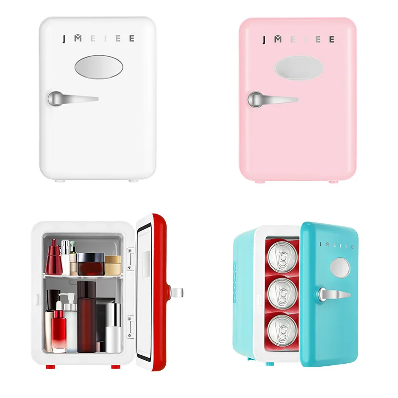 ثلاجة صغيرة الجمال الكهربائية الثلاجة ماكياج 4L المحمولة للسيارة والمنزل سطح المكتب الباردة والساخنة الاستخدام المزدوج الفريزر 220 فولت 12 فول...