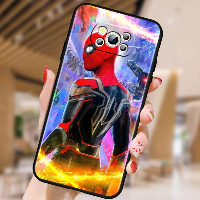 Marvel Hero Logo Anime For Xiaomi Mi Poco F5 F4 F3 X6 X5 X4 X3 M6 M5 M5S M4 M3 C65 Pro GT NFC 5G Black Soft Phone Case image 3