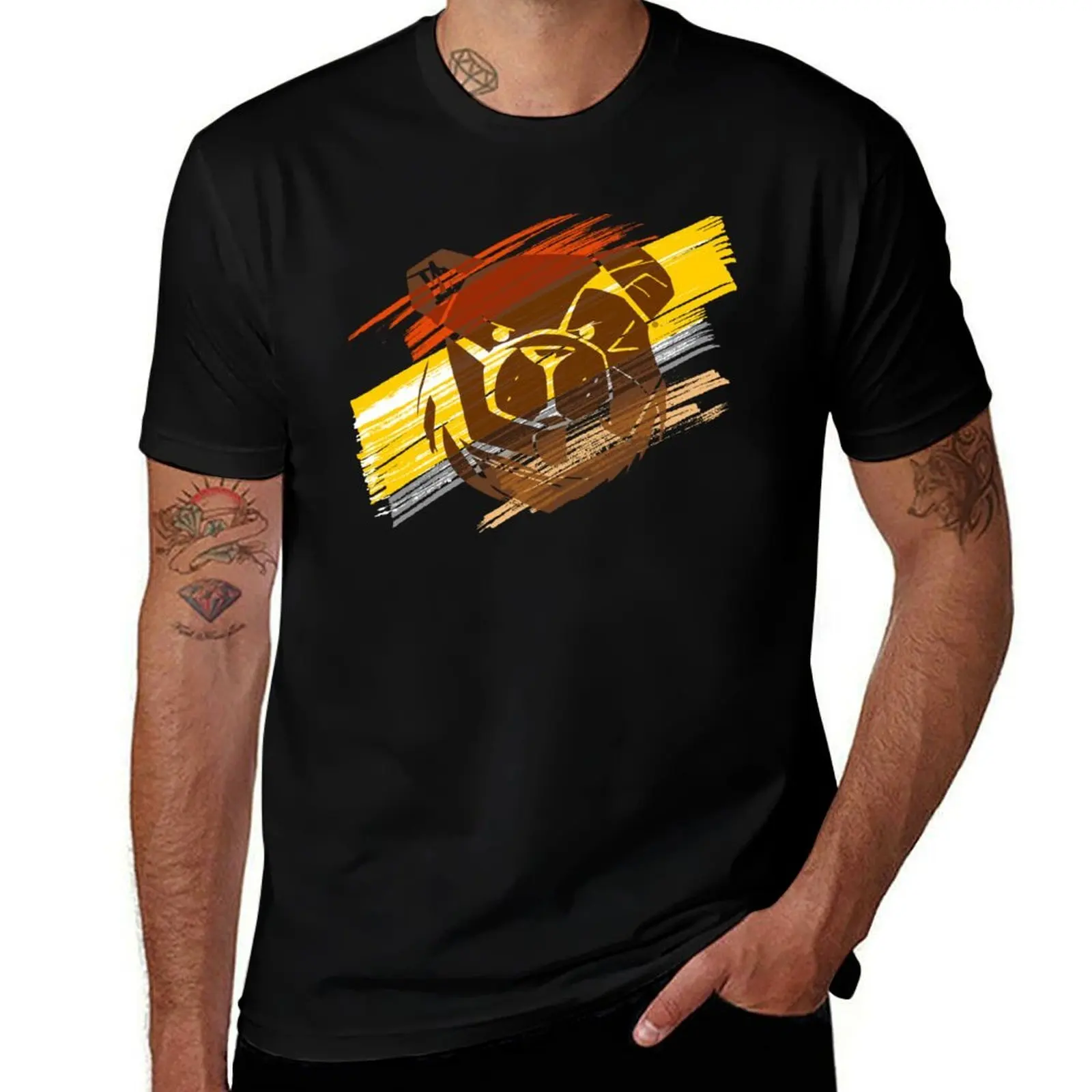 ROBUST BEAR TRACES 10 T-Shirt Soft Casual Short Sleeve Cotton Tee