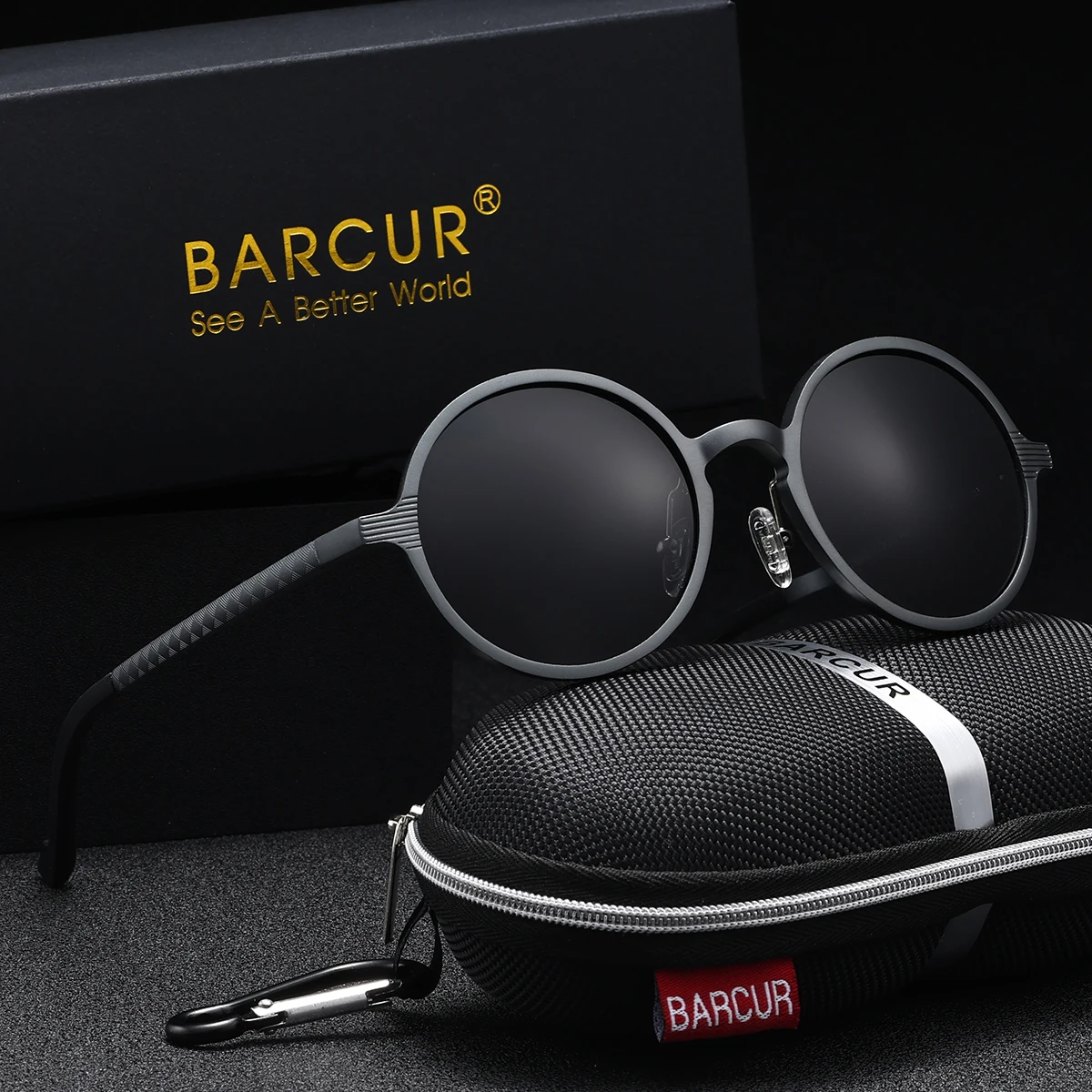

BARCUR женские поляризационные солнцезащитные очки в стиле ретро в круглой оправе для пляжной вечеринки, фотографии, путешествий, рыбалки, прогулок, мужские очки в подарок