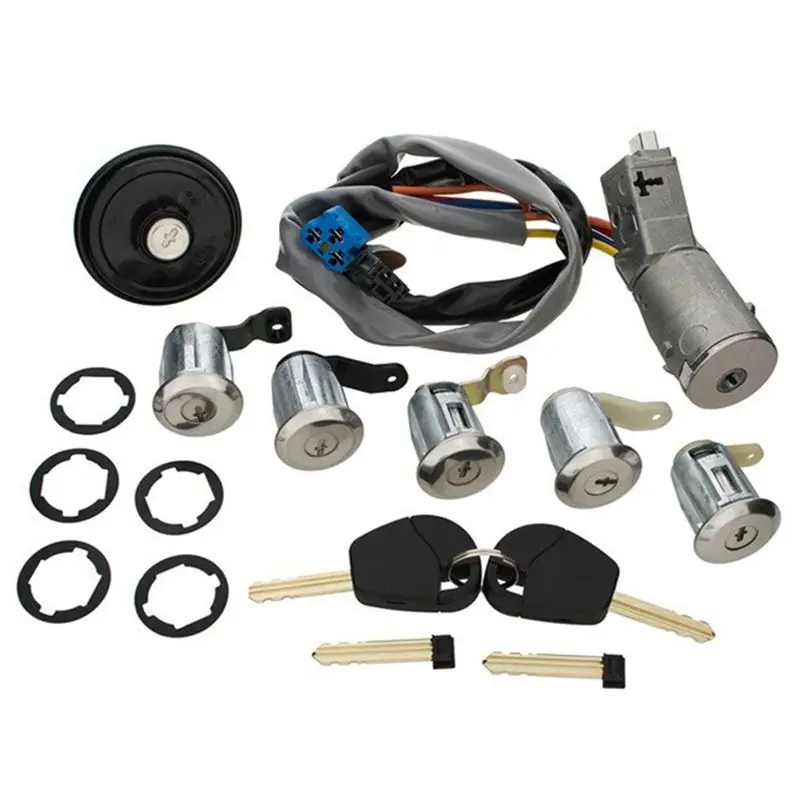 AU33-Ignition Door Lock Key Fuel Tank Cap Door Lock Barrels Set For Partner Citroen Berlingo 4162.CF 4162CF