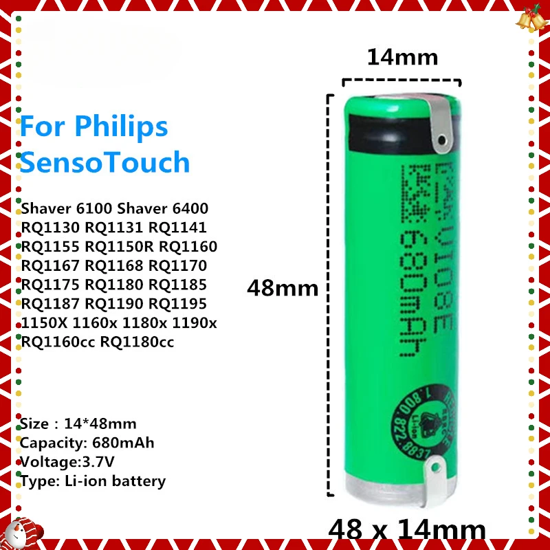 Shaver 6300 6400 Battery For Philips Senso Touch RQ1130 RQ1131 RQ1141 RQ1155 RQ1150R RQ1160 RQ1167 RQ1168 RQ1170 RQ1175 RQ1180cc