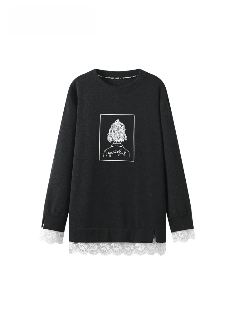 

Теплая женская футболка больших размеров, круглая, Ne Base irt, с буквенным принтом, корейский Sle, осенне-зимний новый модный топ больших размеров