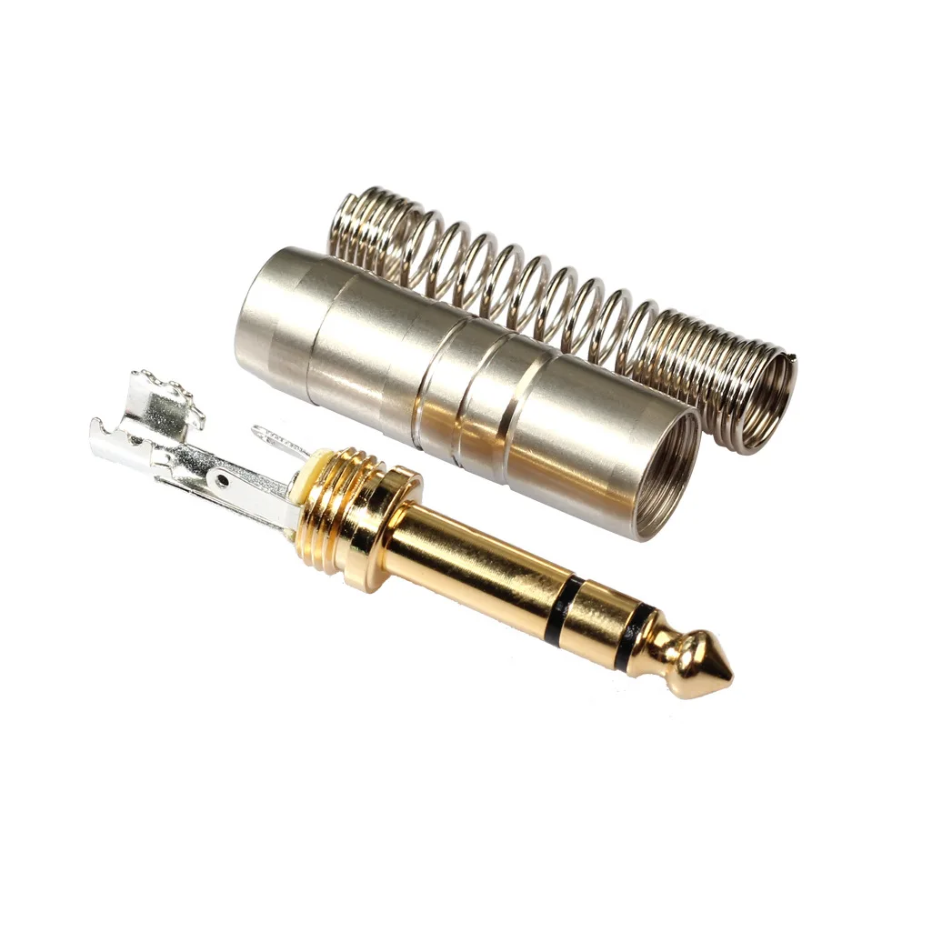 Thickened zinc alloy DIY audio welding joint 6.35mm stereo mono gold plated plug