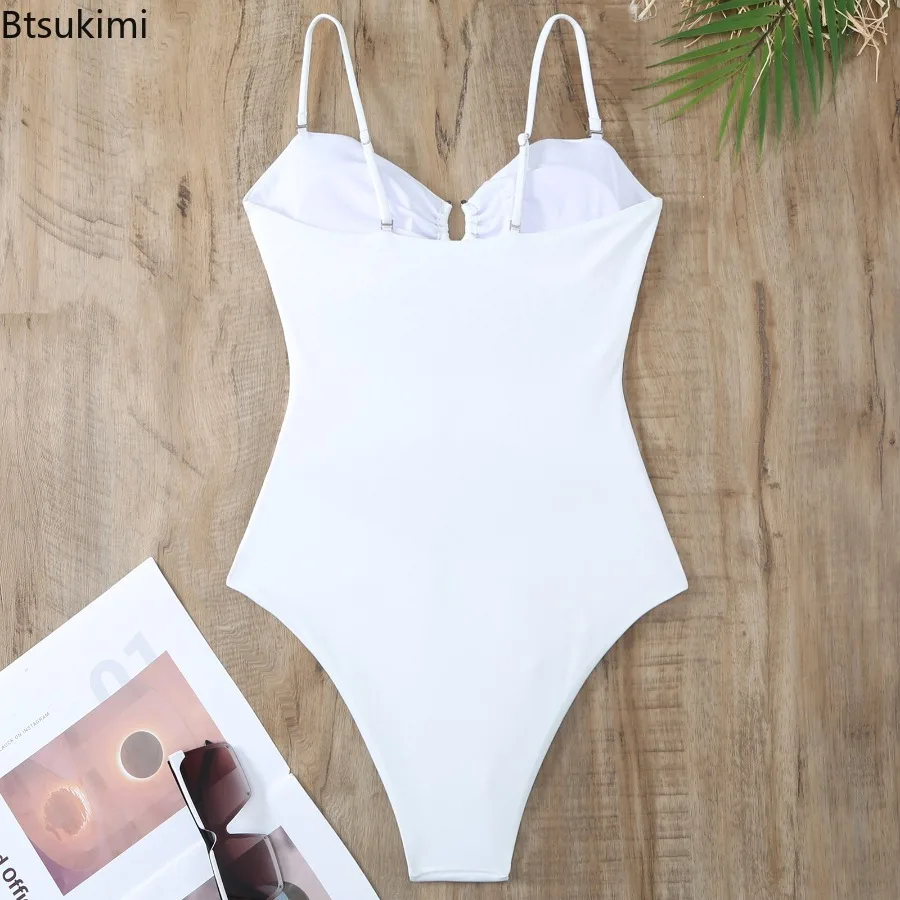 Nouveau maillot de bain une pièce 2025 Sexy maillot de bain noir femmes évider maillot de bain maillots de bain Push Up Monokini femme vacances maillot de bain