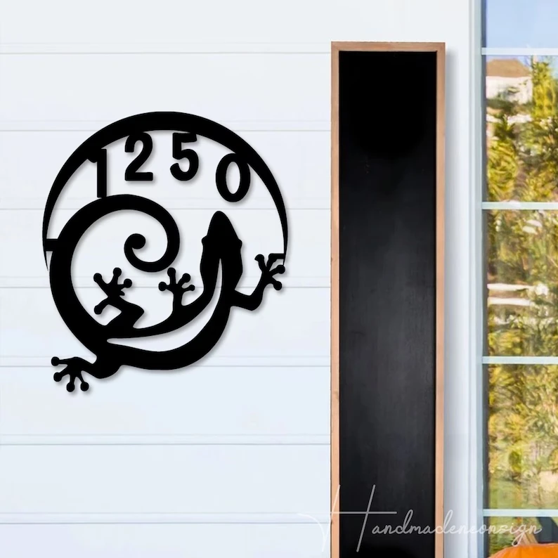 

1pc gecko doorplate New Custom Name Iron Wall Signs Metal Wall Plaque For Wall Decor