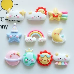 Resin 3D cartoon bright clouds sun 10pcs Scrapbook Crafts DIY Accessory Decor Figurines