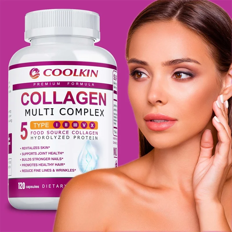 

Collagen Multi Complex - Types I, II, III, V, X, Antioxidant, Reduces Cell Damage, and Promotes Healthy Nails, Hair, and Skin