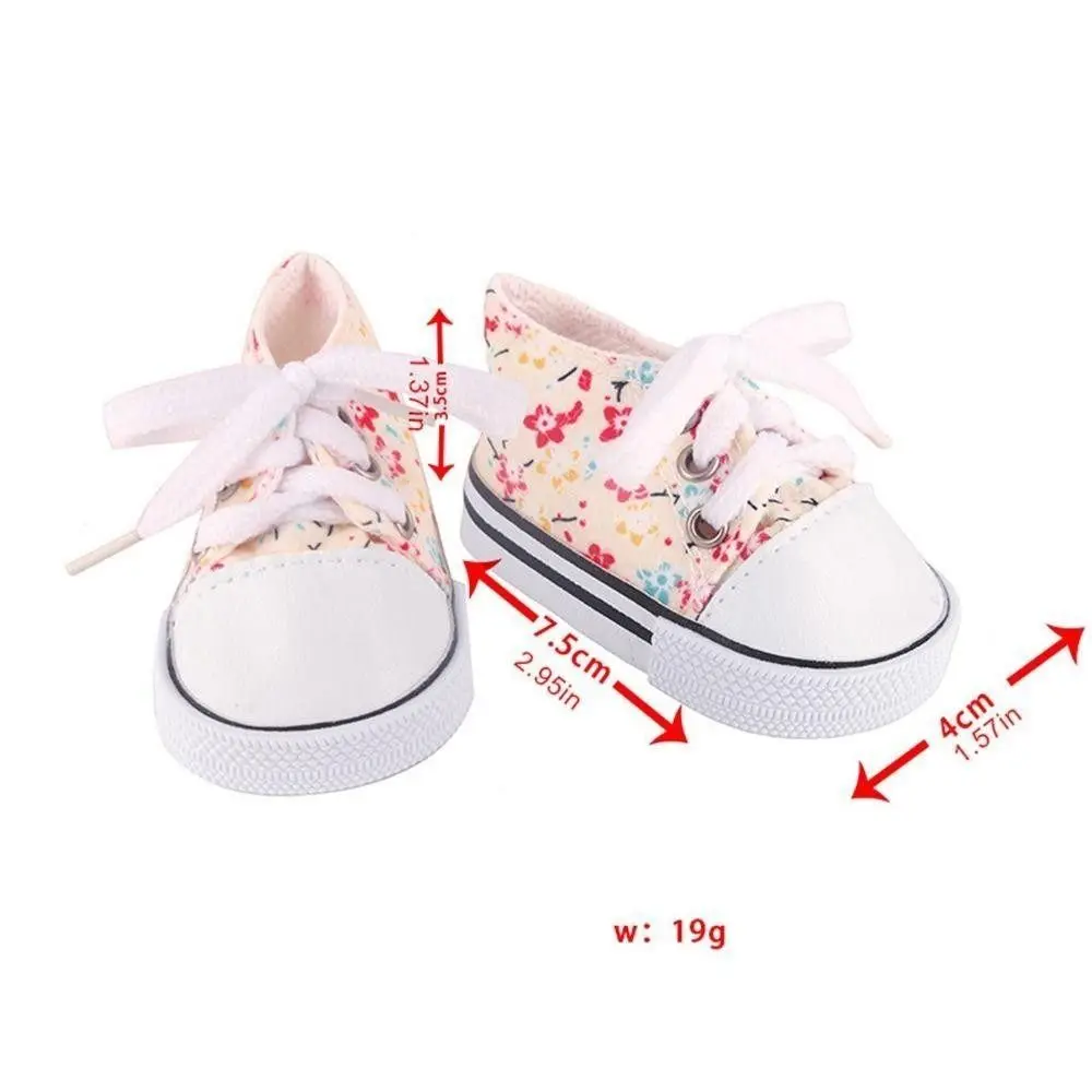 Canvas Cloth 7cm Shoes For 18 Inch American And 43cm New Born Baby Doll Shoes Clothes Accessories For Our generation Girl Dolls