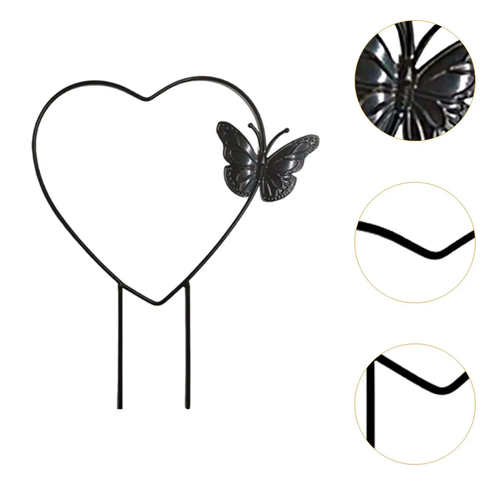Metal Plant Climbing Rack Heart Design Trellis for Potted Vines Indoor Balcony Garden Structures Support