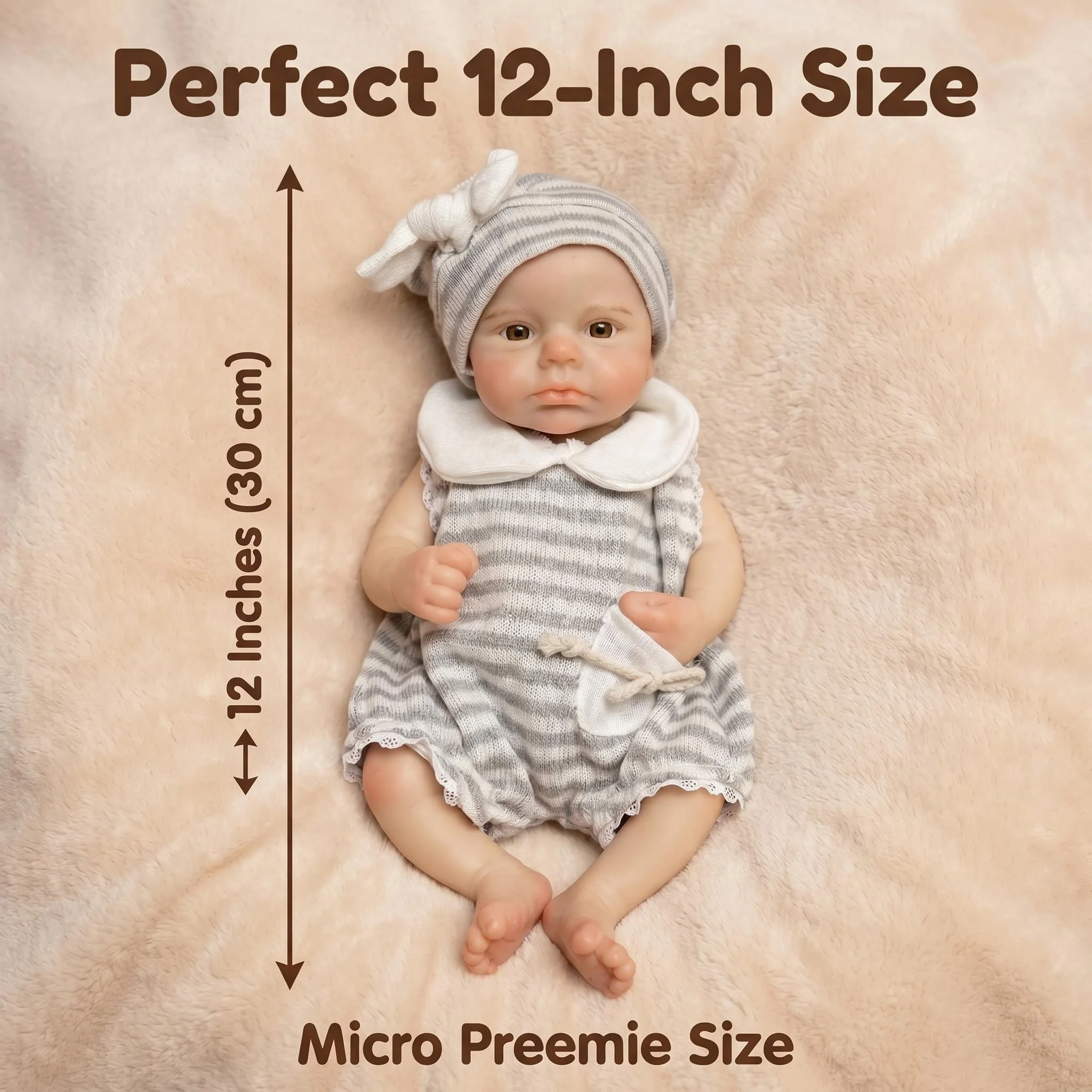12 Inch Flexible Elastic Solid Platinum Silicone Art Doll Premie Baby Awake Boy Loulou Weighted 1100G Collectible Gift
