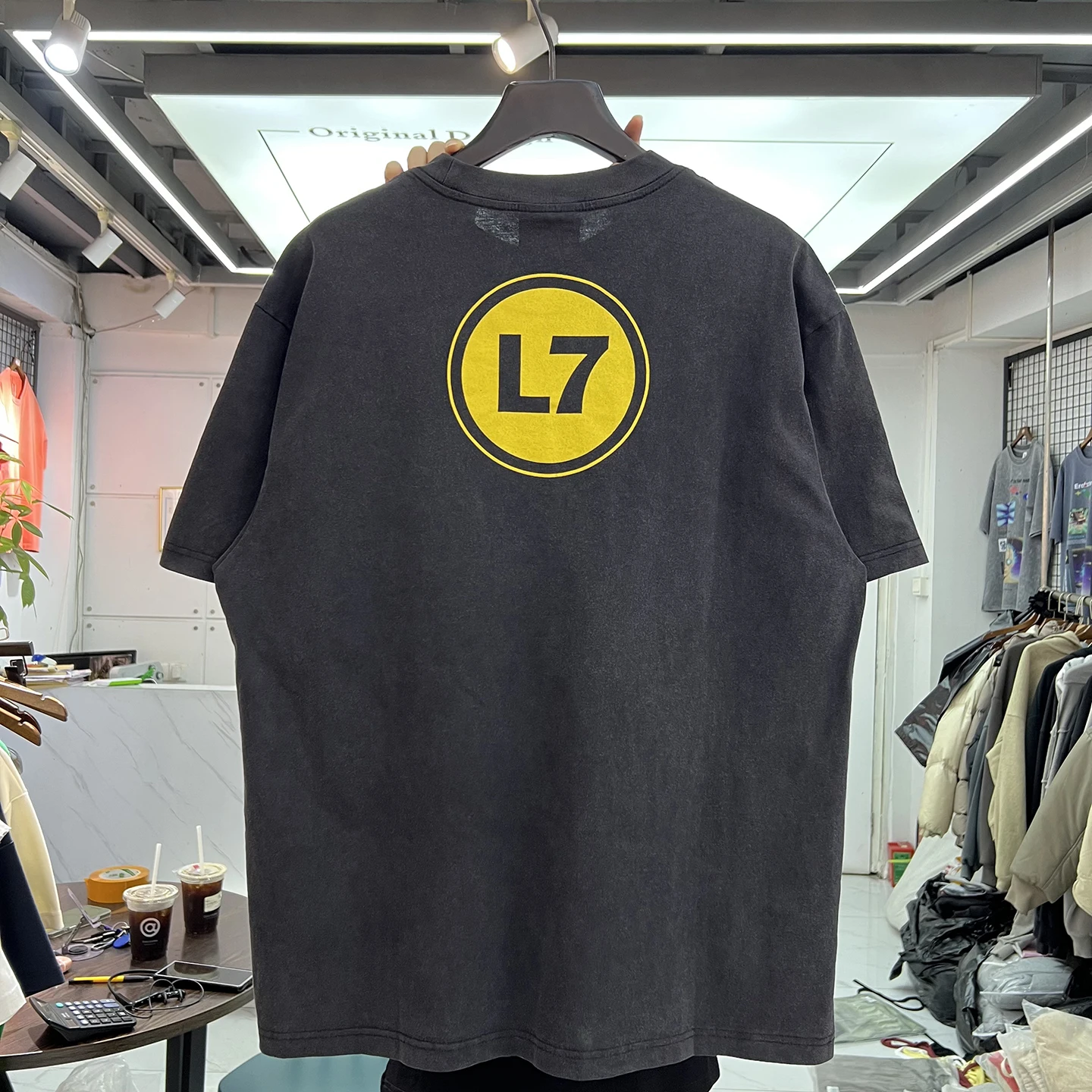 Retro Washed American High Street Short Sleeve T-Shirt Unisex Loose Casual round Neck Printed Balloon Design Summer Top