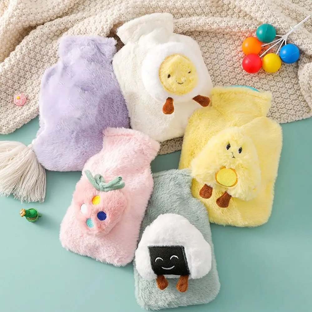 500ML Winter Cute Cartoon Plush Filling Hot Water Bag Warmer Detachable and Washable Portable Reusable Warm Water Bottle