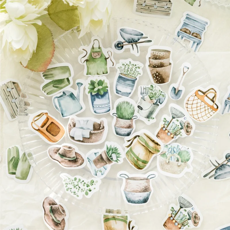 45/46pcs Flower Language Kawaii Sticker Set Gift Wrapping Scrapbook Planning Stickers Magazine Art Diy Stickers