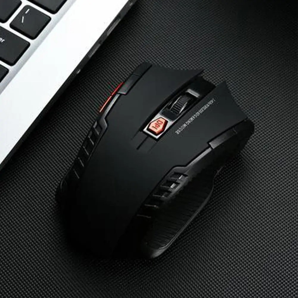 Gaming Mouse Ergonomic Wireless Mouse PC Gaming Mice with 6 Silent Click Buttons for PC Laptop Battery Operated Adjustable DPI