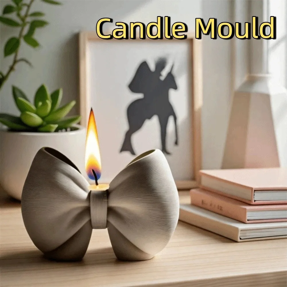 

Decorative Silicone Bow Candle Mold Non-stick Soft Storage Cup Mold Household Aromatherapy Mold Craft Ornaments