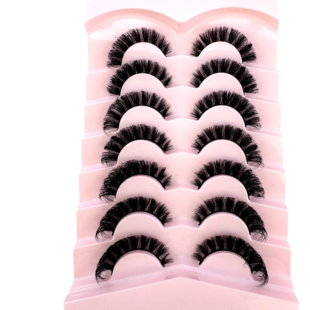5/7 Paar russische Streifenwimpern, flauschige künstliche Nerzwimpern, Wispy-Wimpern für einen natürlichen Look, dicke, voluminöse künstliche Wimpern, lockige künstliche Wimpern – Detail 3