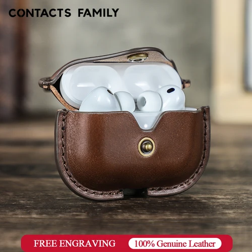 Funda De Cuero Genuino Para Airpods Pro 3, Funda Airpod Pro