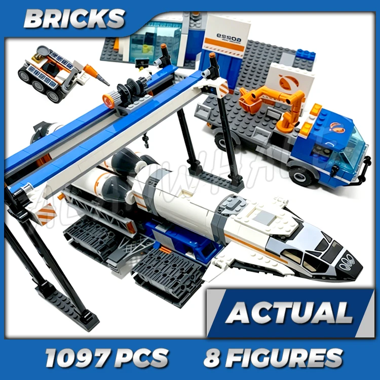 1097pcs City Rocket Assembly & Transport Launch Control Tower Crawler Rover Lab 11388 Building Block Toys Compatible With Bricks
