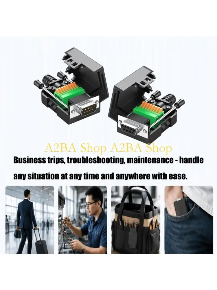 A2BA Serials Port Terminal Connectors for RS232 Maintenance Work, Breakouts Connectors with Organized Wiring Layout