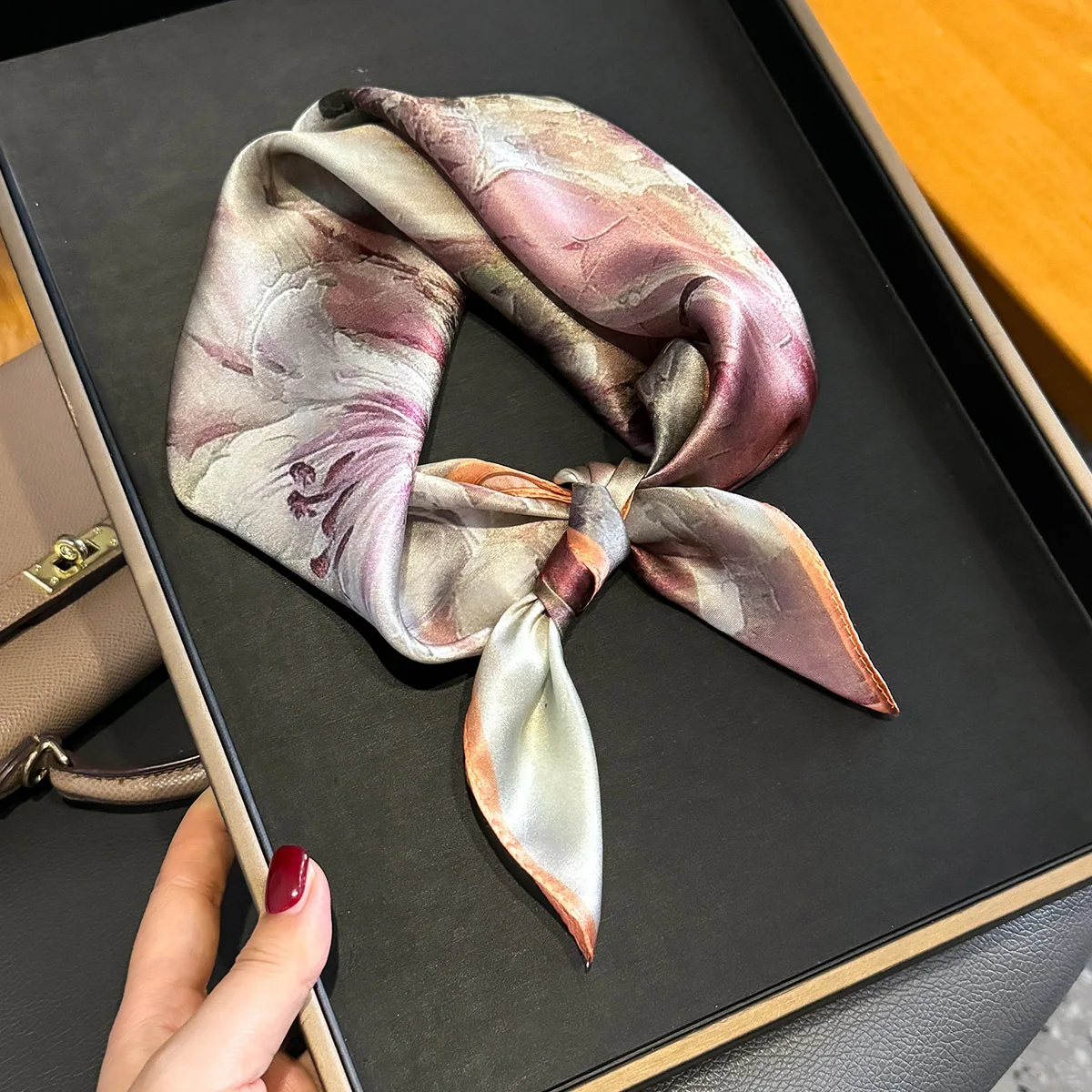 Real Silk Scarf Women Square Scarves Wrap Headband Hijab Shawl 100% Mulberry Silk Neck Scarf Hair Tie Bandana Bag Ribbon Foulard