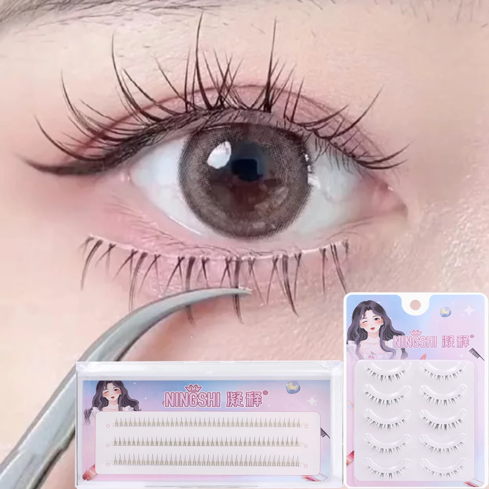 

Individual Lashes Manga Clear Band Wispy Lower Eyelashes 5/6/7mm Natural Lower Under Eyelash Easy Grafting Makeup Extension Tool