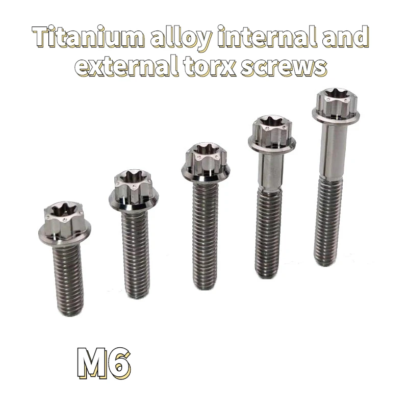 Titanium Alloy M6 Internal and External Plum Blossom Small Flange Screws Motorcycle Accessories