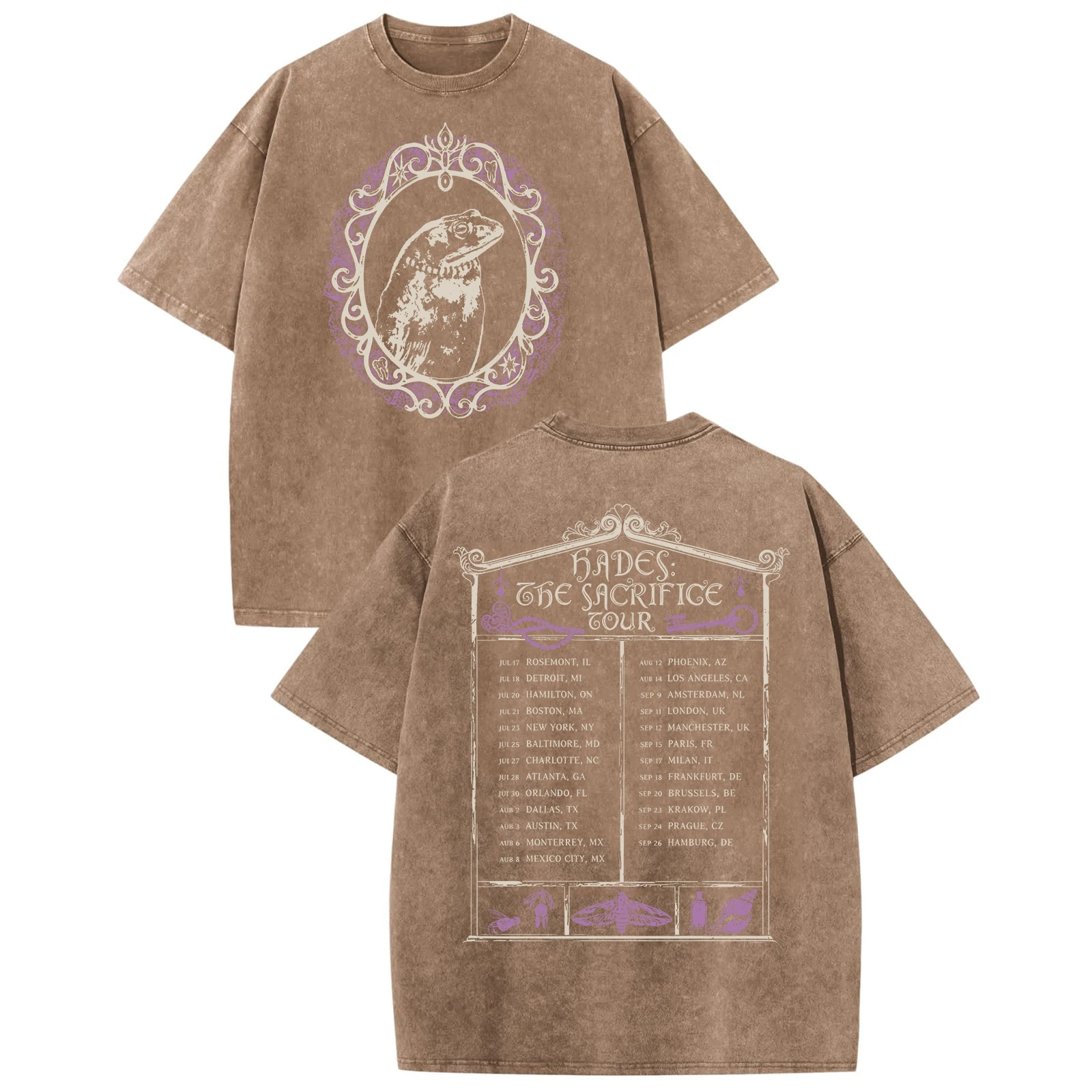 Melanie Martinez Hades The Sacrifice Tour Washed T-shirt Vintage Women Man Cotton Short Sleeve T-shirt for Fans Gift