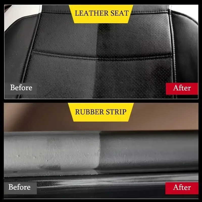 Nano Crystal Plating Multi-Purpose Car Wax, Interior Shine & Tire Protector, Black Vehicle Yellowing Repair for Dashboard