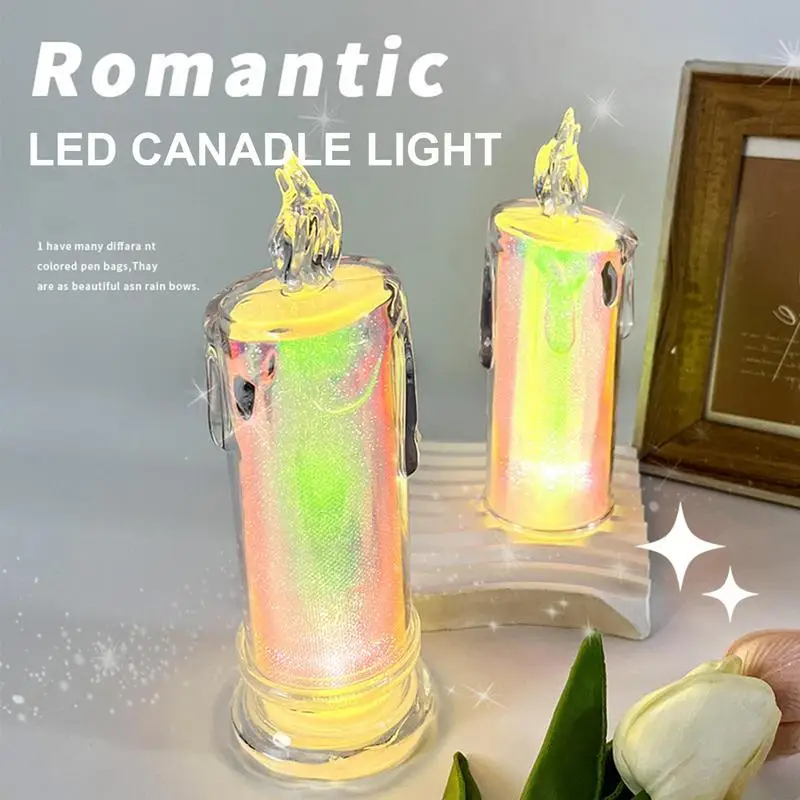 Candela finta elettrica tremolante colorata candela senza fiamma decorazioni natalizie di Halloween candele Votive senza fiamma accessorio per la luce del tè