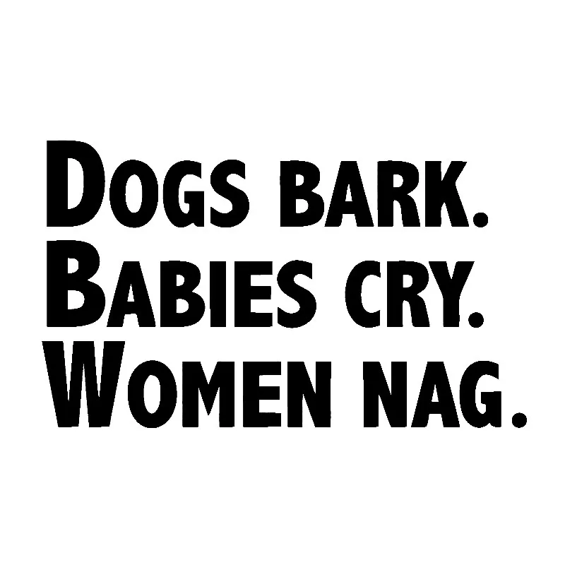 Dog Barking Baby Crying Woman Decal Car Sticker Diesel Truck Car Decal Pvc Motorcycle Car Decal Sticker, Black/white, 15cm*9cm 