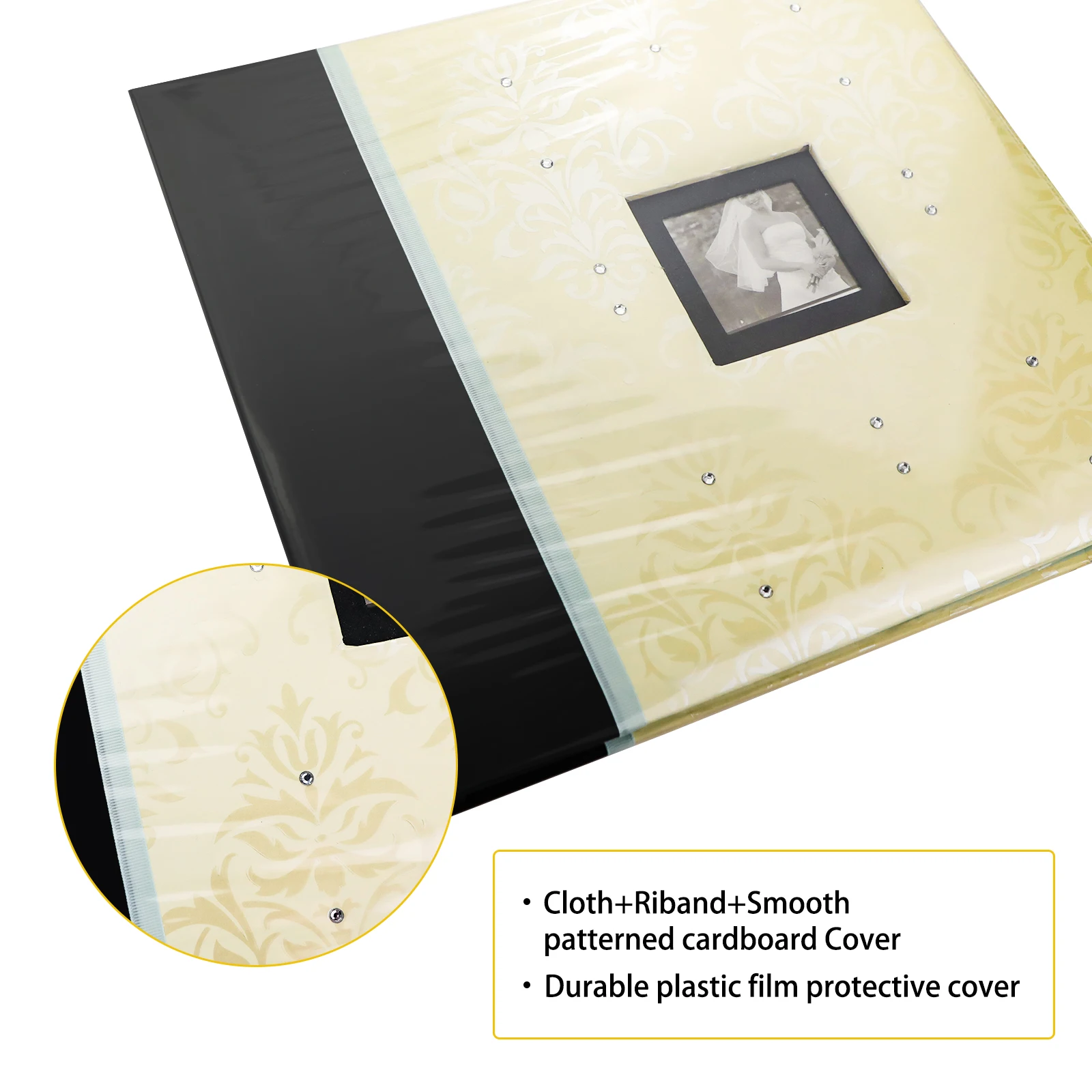 Photo Album 12x12 Inch Scrapbook with 10 Pockets Pages for Family Baby Wedding Photos