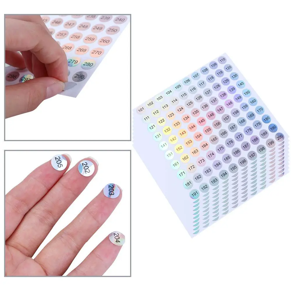 Contenedor de almacenamiento multiusos, etiquetas de Color de lápiz labial, pegatina de número de esmalte de uñas, etiqueta adhesiva Digital láser, pegatina artesanal DIY