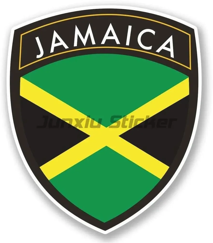 Jamaica Flag Map Decals Bumper Car Laptop Motorcycle Window Wall Vinyl Truck Helmet Racing Room Refrigerator Decoration Stickers